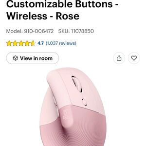 Logitech Rose Wireless Mouse with Customizable Buttons